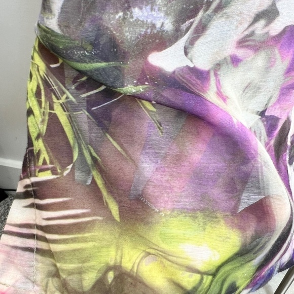 CJ Banks purple floral lightweight gauze blouse top 1X - Picture 8 of 13